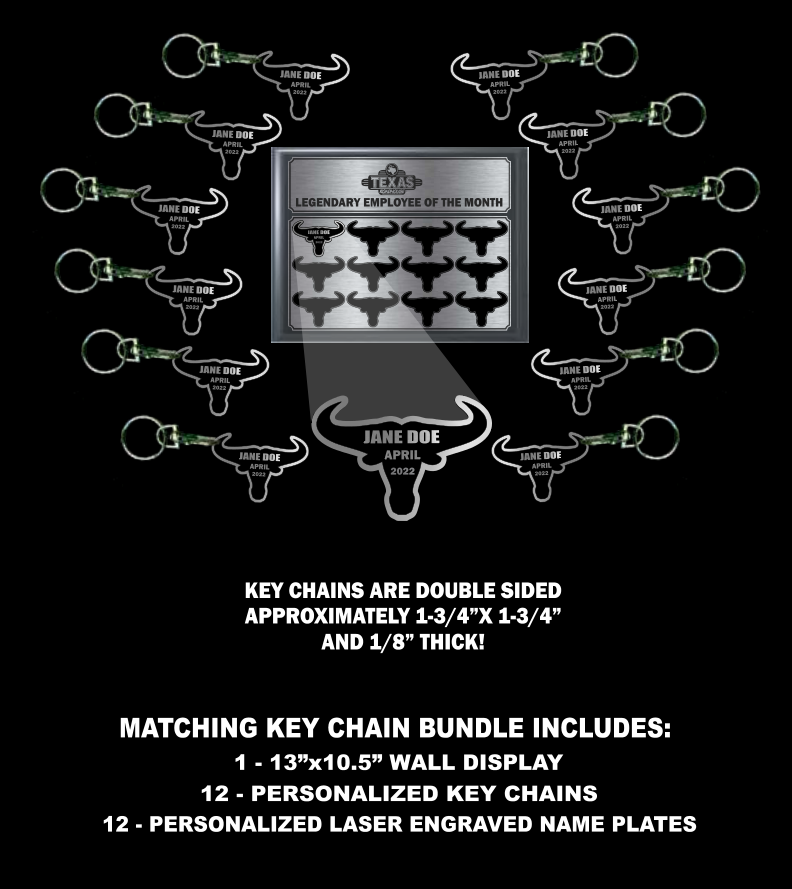 Employee of the Month — Steer Theme Key Chain Bundle